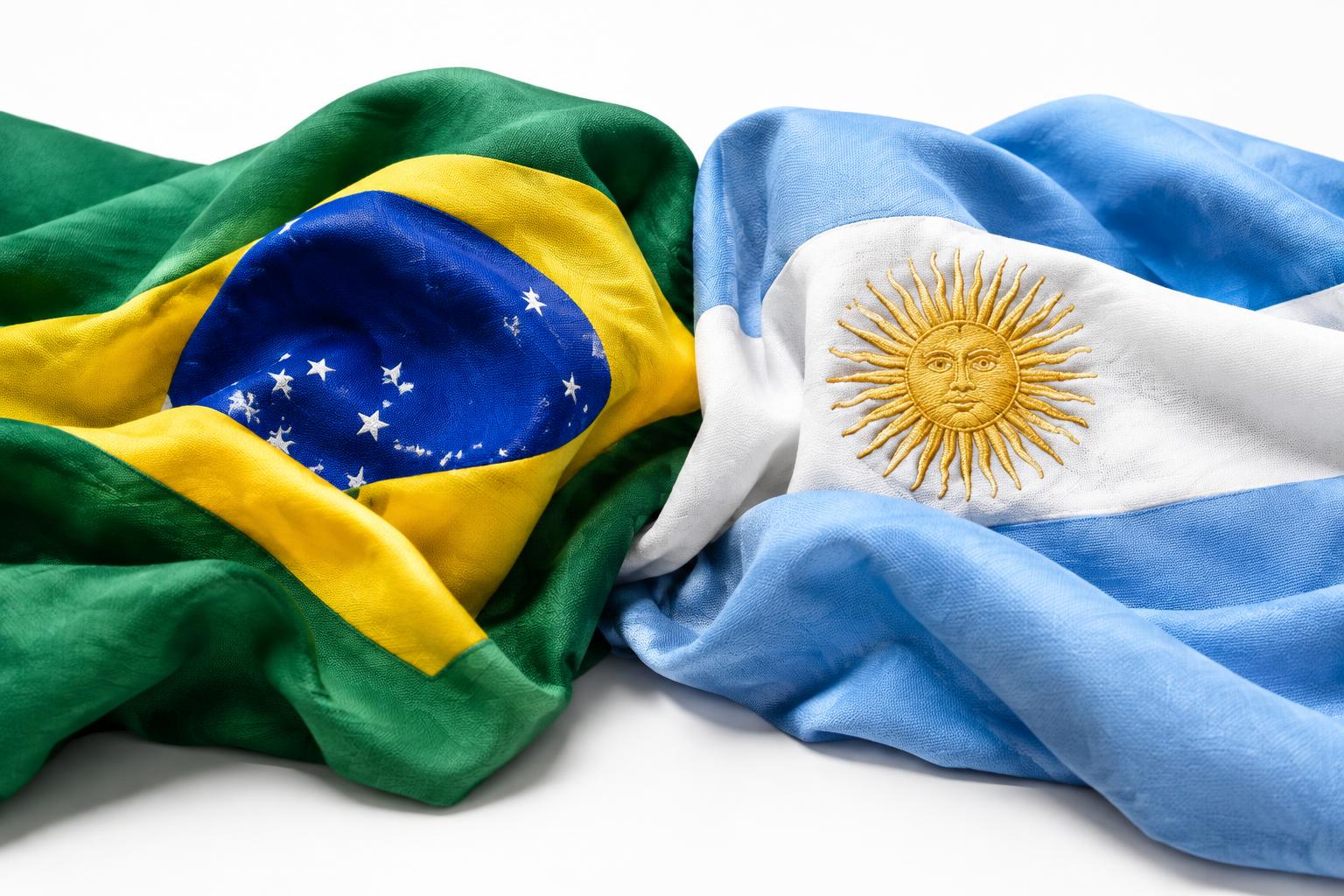 Brazil and Argentina flag fabric
